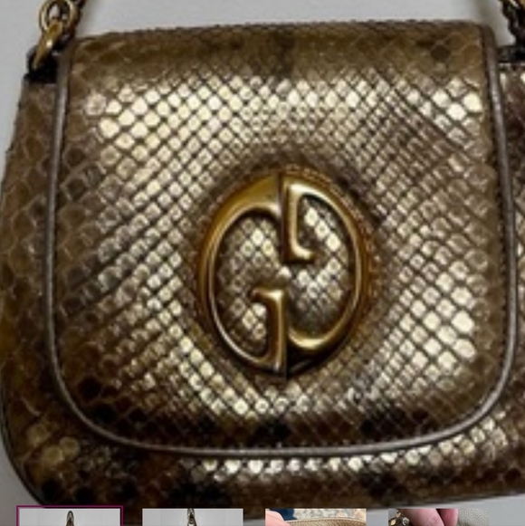 Gucci Handbags - GORGEOUS VINTAGE PYTHON SNAKE CROSSBODY GUCCI BAG
